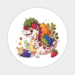 cute little Dinosaur eating fruit t-rex Magnet